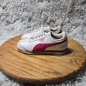 Puma Roma Kids 12C Size Basic Puma White And Pink Shoes Sneakers  (361594 22)